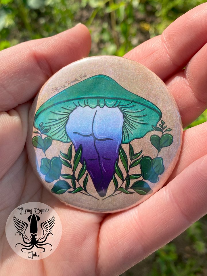 Button- Mushie Tooshie Gay Flag MLM product image (1)