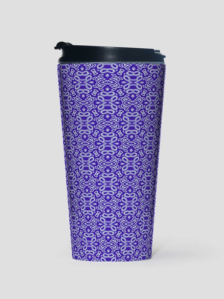 Purple & White Seamless Patterned Travel Mug product image (1)