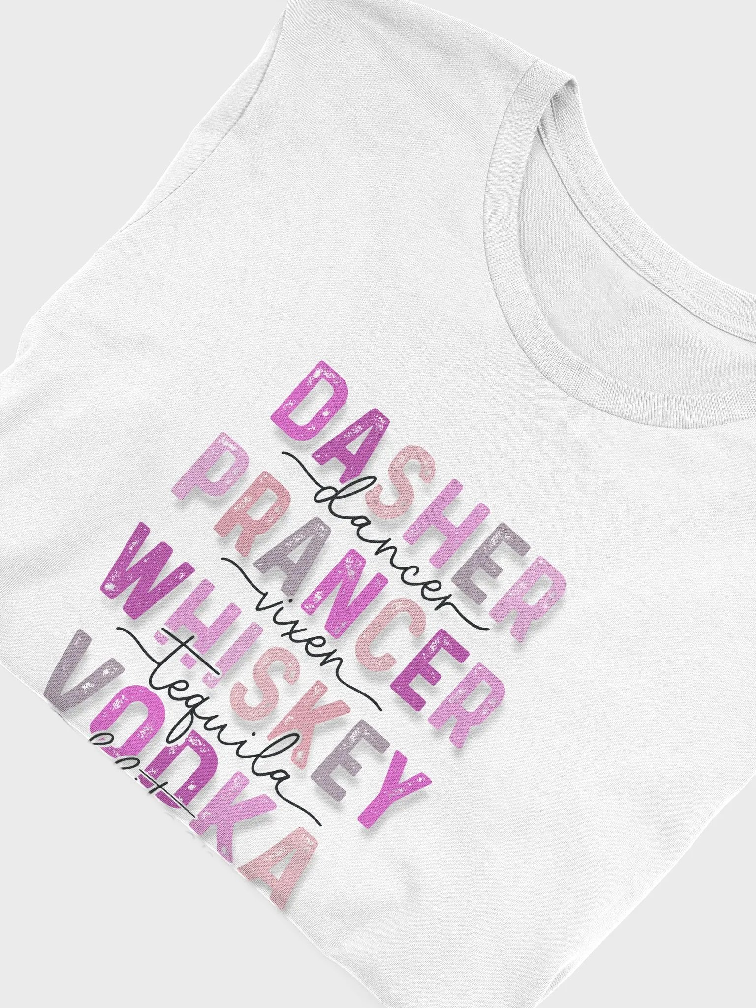 Dasher & Dancer Whimsical Holiday Spirits T-Shirt - Pink product image (5)
