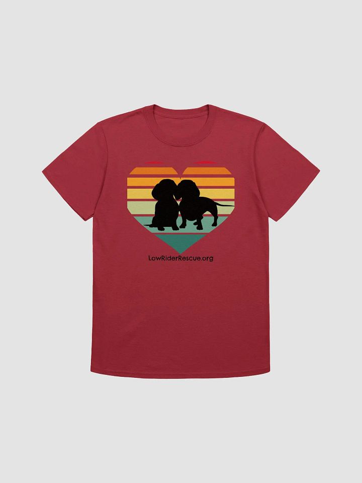 Double Dachshund Heart Sunset Low Rider Unisex Soft-T product image (3)