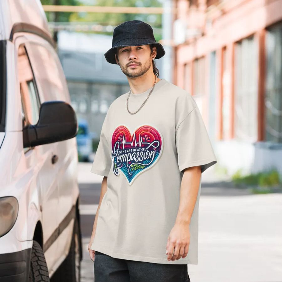 Compassionate Heartbeat Oversized Tee product image (34)