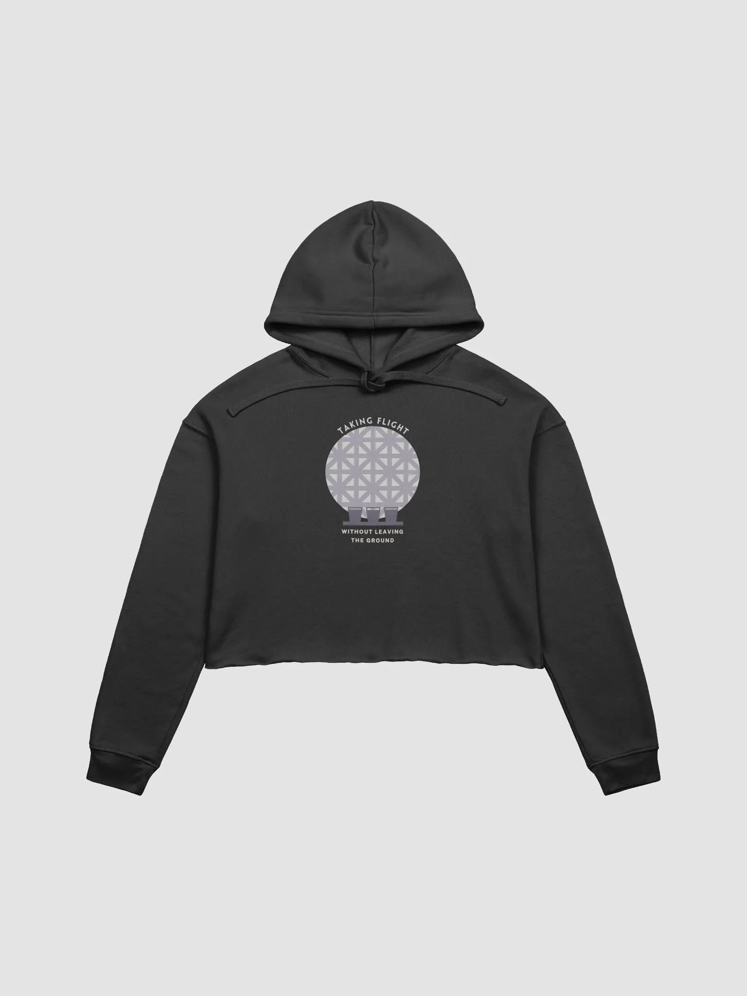 Drinking Around the World Disney: EPCOT Ball Flight Crop Hoodie – Gray on Dark product image (2)