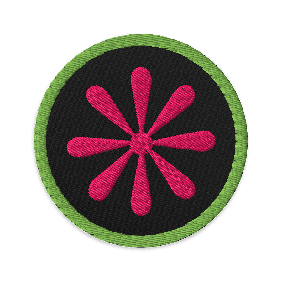 Props Design Embroidered Patch in Green & Pink - 3" Round product image (1)
