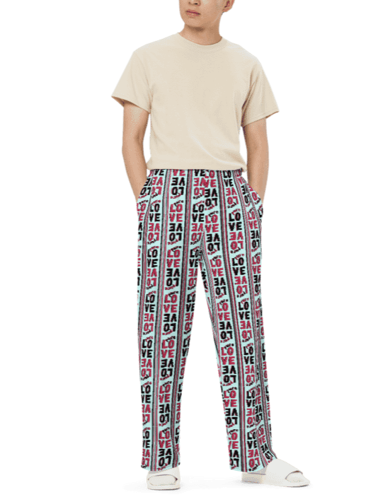 Pure Love Stripes on light green - Unisex Wide-Leg Pants product image (4)