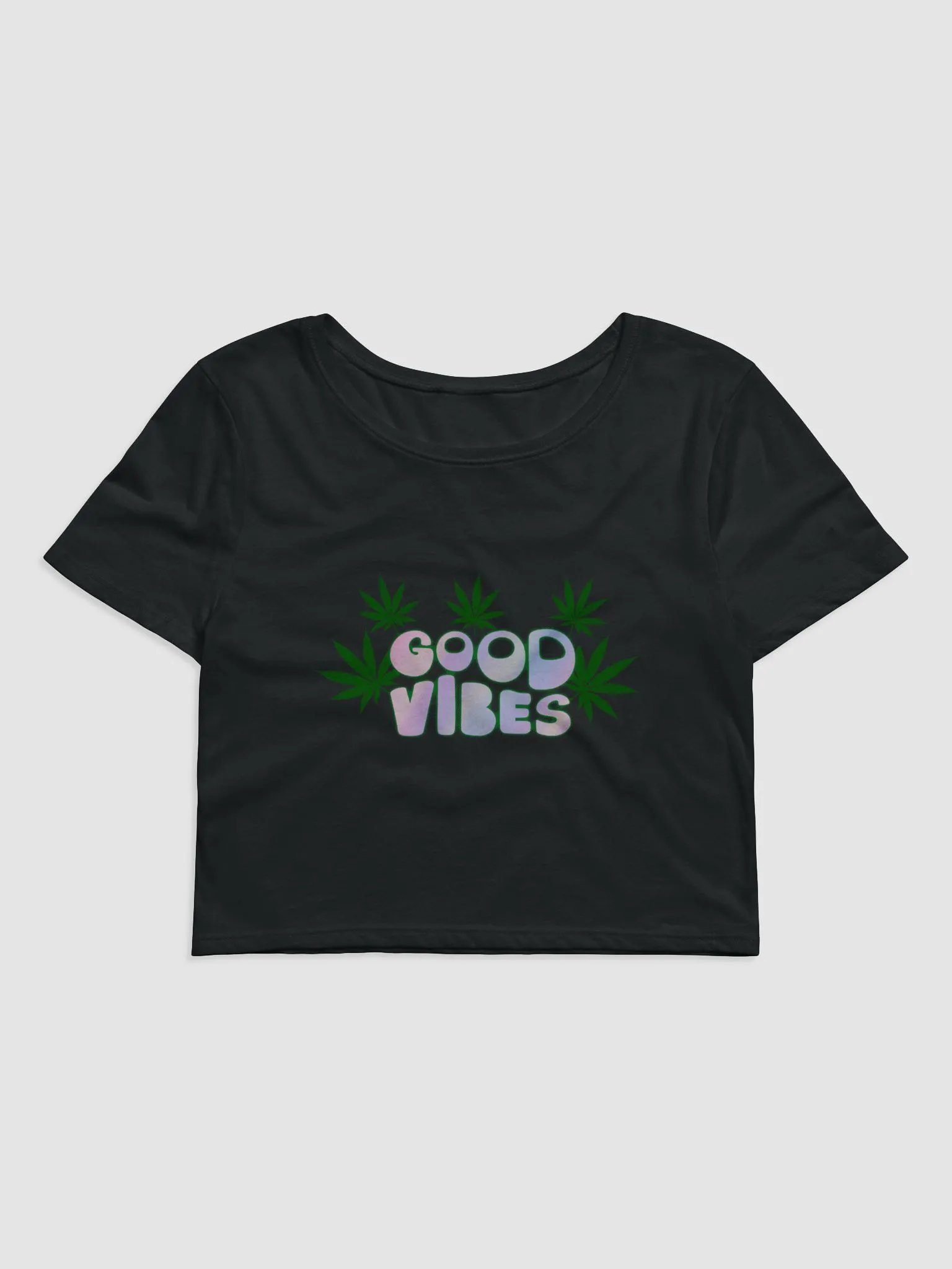 Cannabis Leaf Good Vibes Women's Crop Tee product image (1)