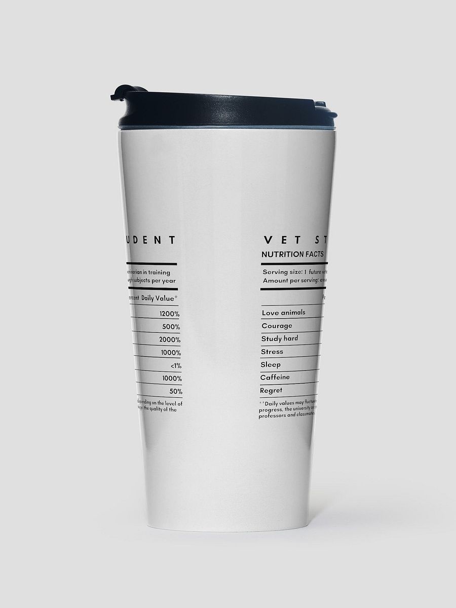 "Vet Student Nutrition Facts" Stainless Steel Travel Mug product image (2)
