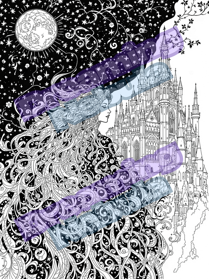 Coloring Page: Sky Castle product image (1)