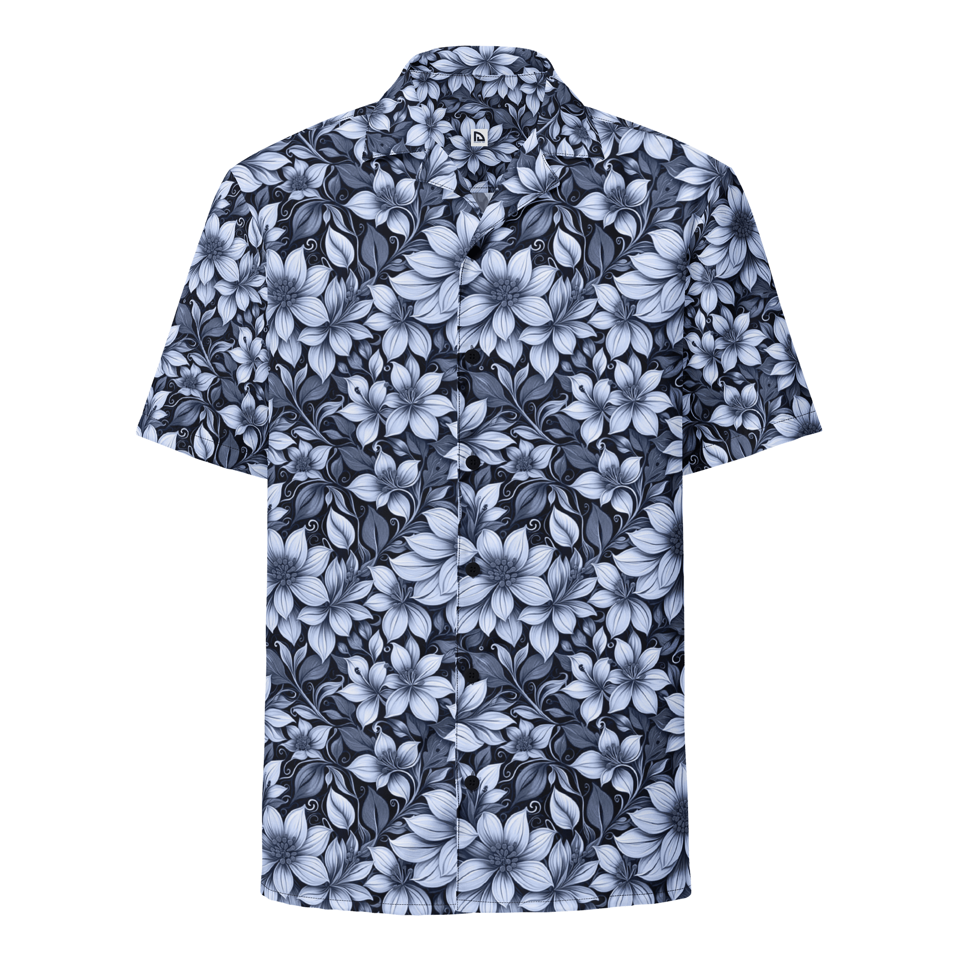 Indigo Flowers Hawaiian Shirt product image (1)