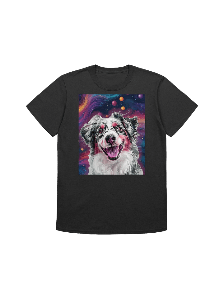 Australian Shepherd Cosmic Swirl Impressionist Dog Art T-Shirt product image (1)