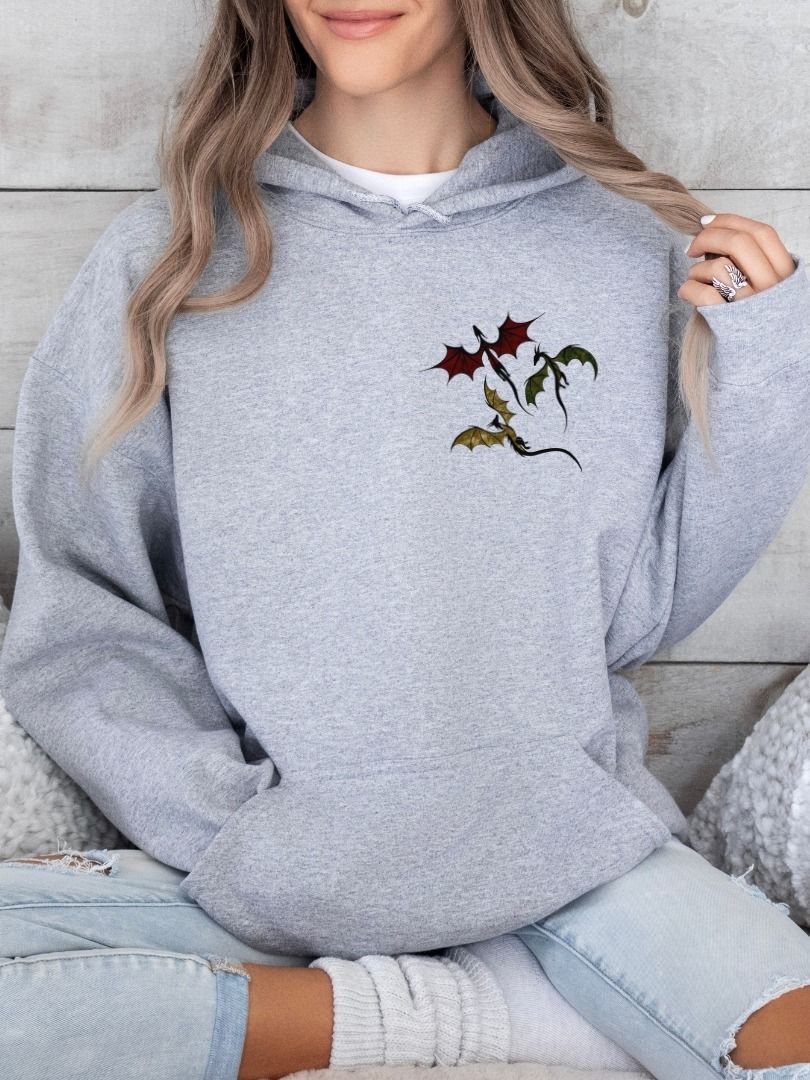 Fantasy Dragon Hoodie - Baby Dragon Trio Unisex Pullover Hooded Sweatshirt product image (4)