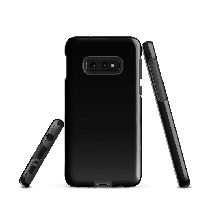 Black Solid Colour Samsung® Glossy Tough Case product image (2)