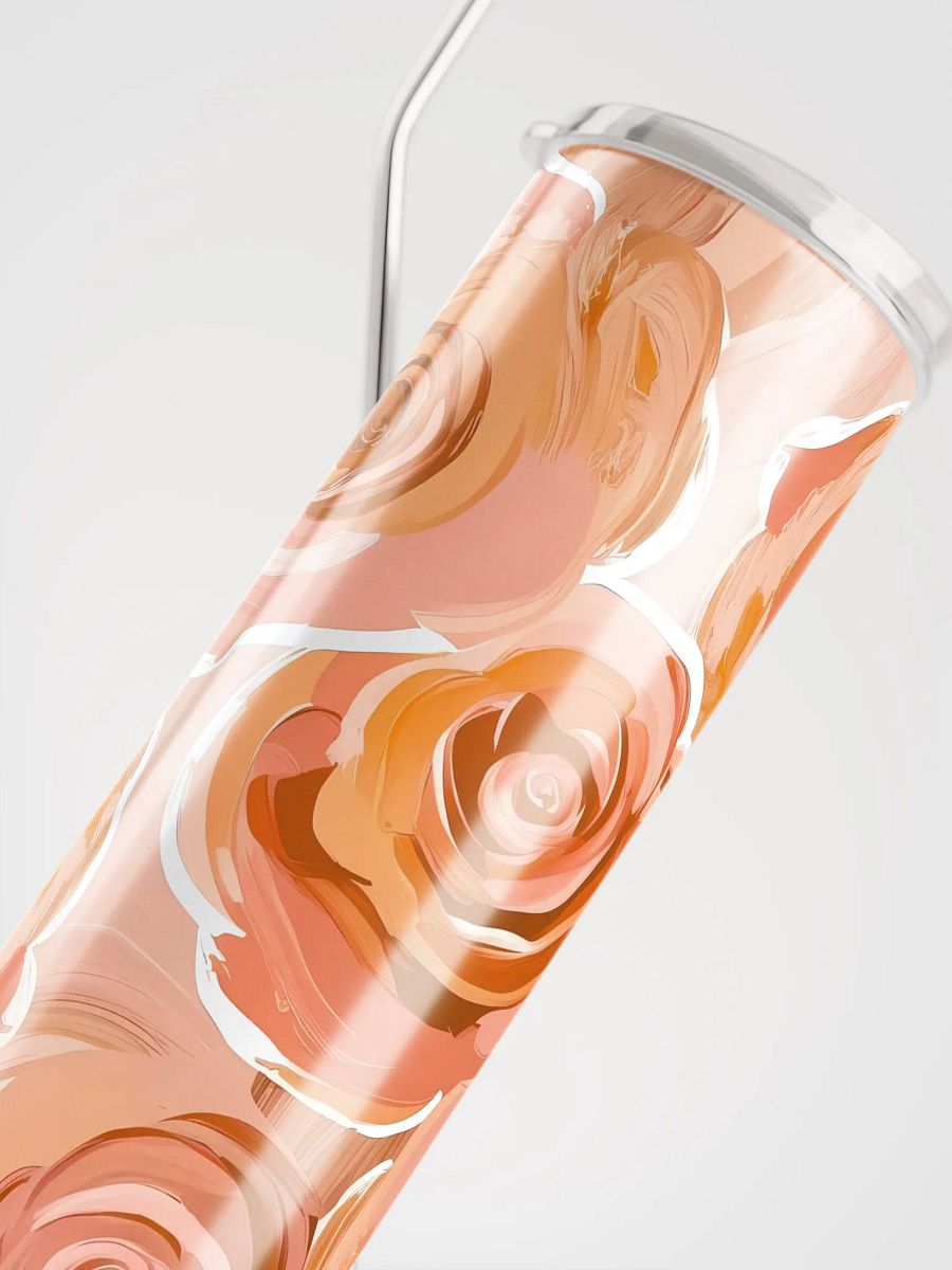 Light Peach Swirling Rose Stainless Steel Tumbler product image (4)