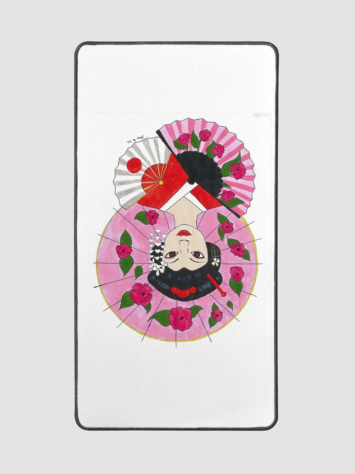 Japanese Geisha (art by Dina R.) acrylic painting - Desk Mat 15.5" x 31.5" product image (2)