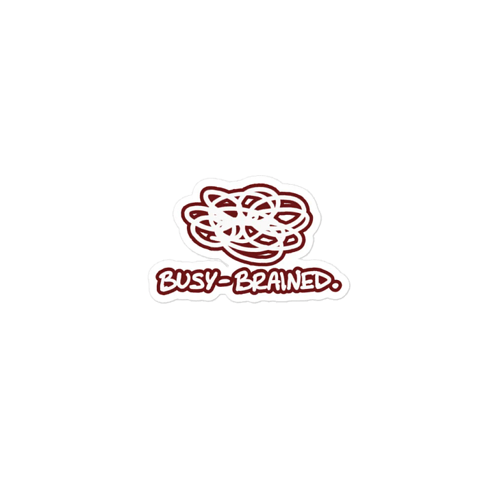 BUSY-BRAINED (lined design, #6D1616) magnet product image (1)