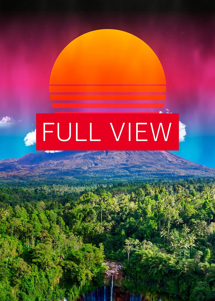 Synthwave sunset & mountain — space vintage retro collage art, 50s cosmic futuristic sci-fi collage, surreal collage art product image (3)