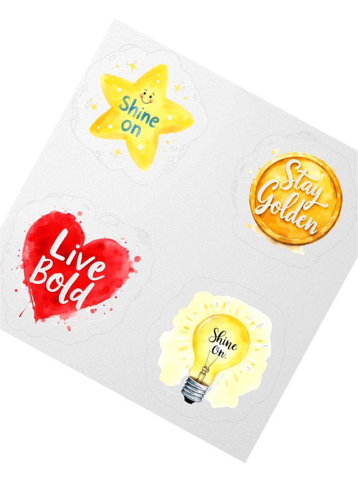 Hand-Drawn Motivational Retro Sticker Set product image (6)