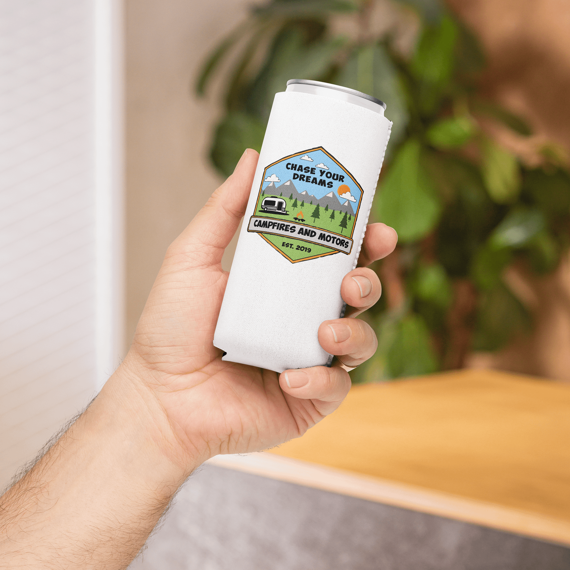 Chase Your Dream Campfires and Motors Koozie – Regular & Slim Can Holder product image (4)