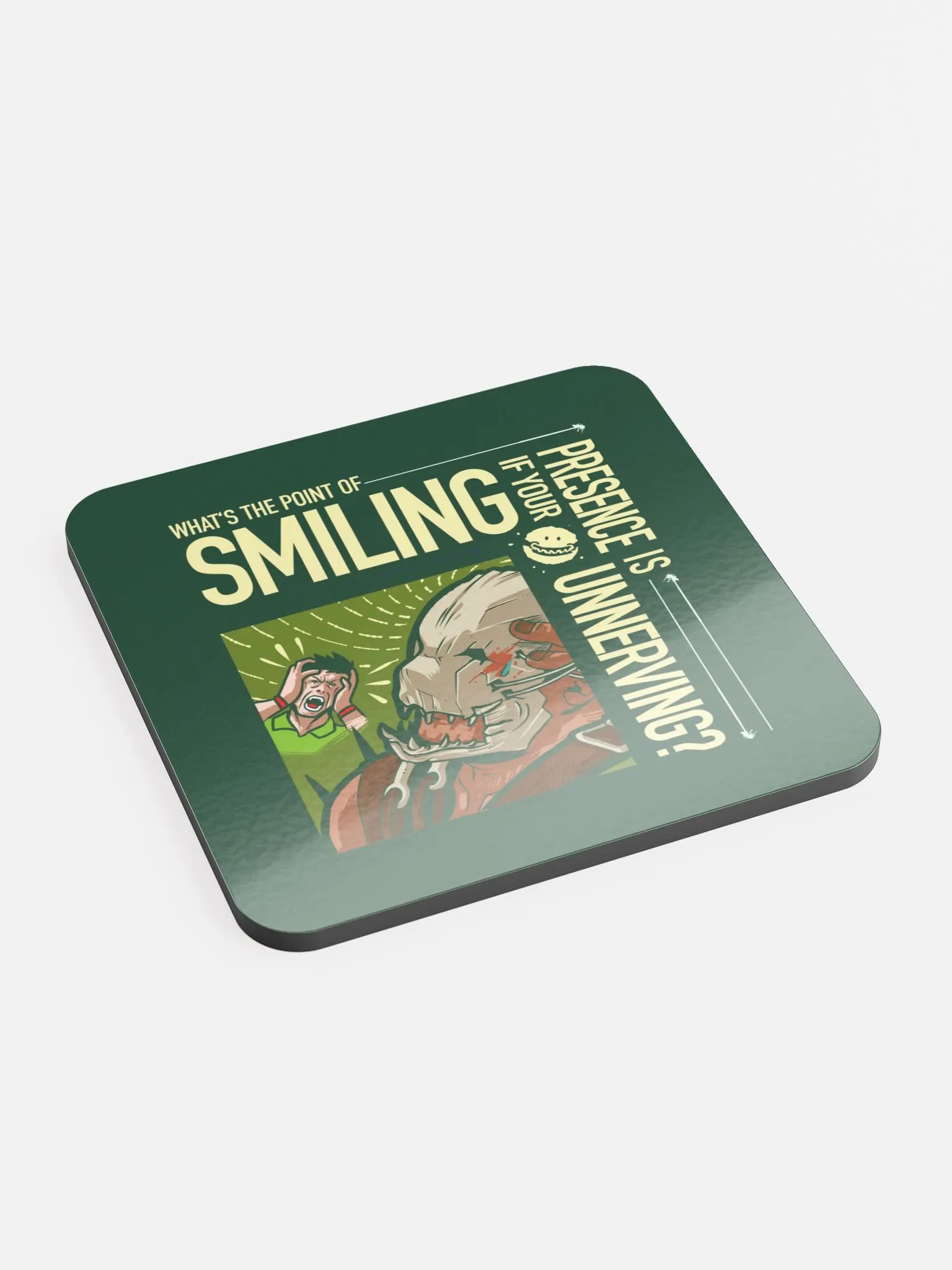 What's the point of smiling? - Glossed Cork Coaster product image (2)