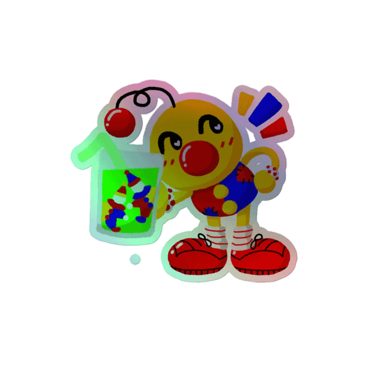 Boyoyoing Clown Soda Hearts Holographic Sticker product image (2)