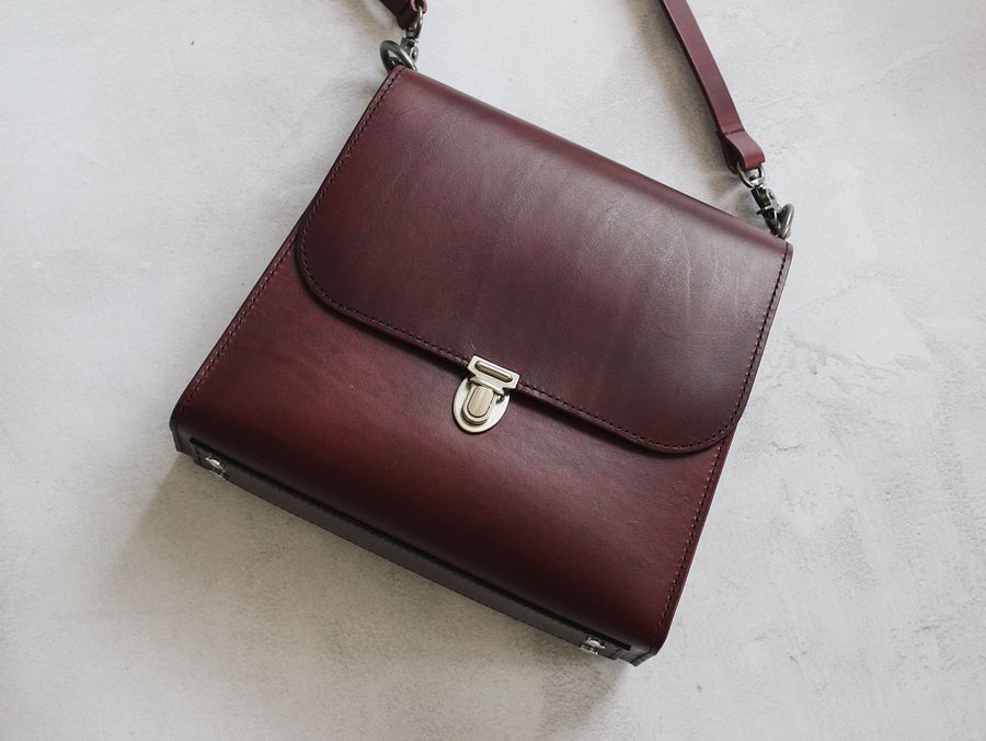 Maroon Leather Cross-body Bag - Medium product image (7)