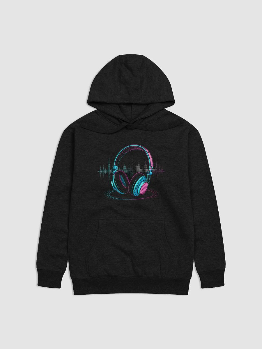 Pixelated Headphones Hoodie with Glowing Sound Waves – Perfect for Gamers and Music Lovers product image (1)