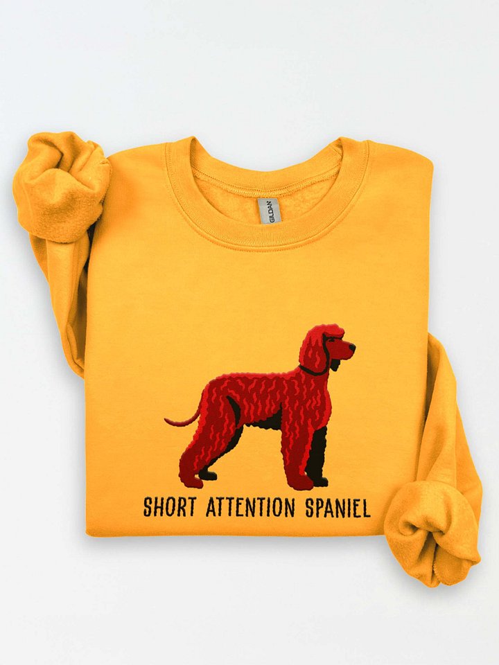 Short Attention Spaniel Sweatshirt (Embroidered) of an Irish Water Spaniel product image (1)