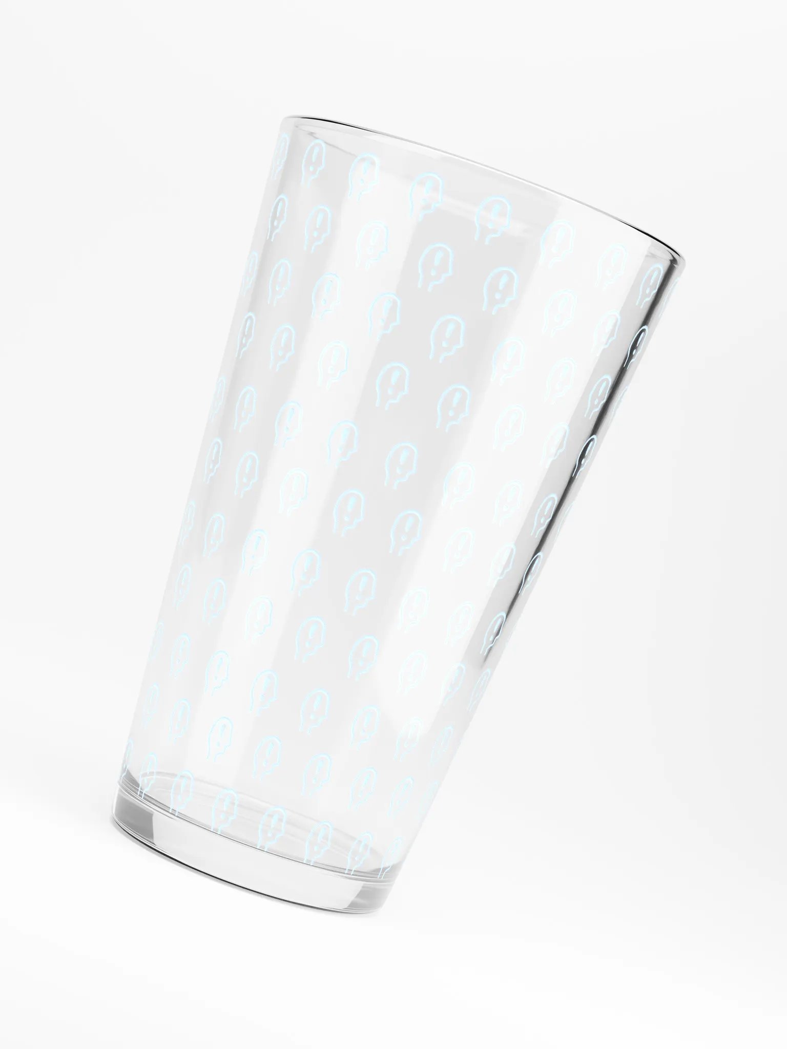 exclaiming mentally (repeating powder blue design) pint glass product image (6)