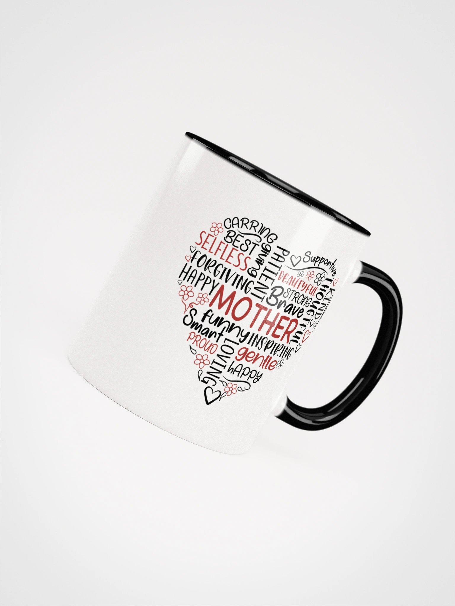 Black Boy Mom I Pray Different Boho Art Ceramic Mug with Color Interior product image (4)