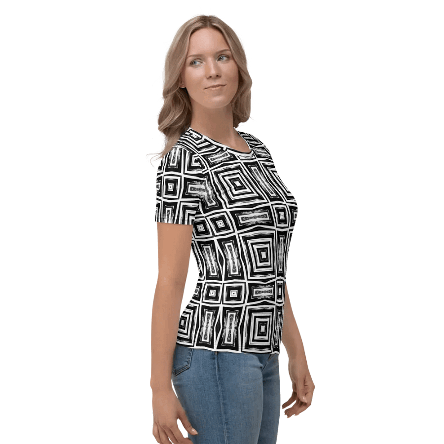 Abstract Monochrome Repeating Pattern Women's T Shirt product image (10)
