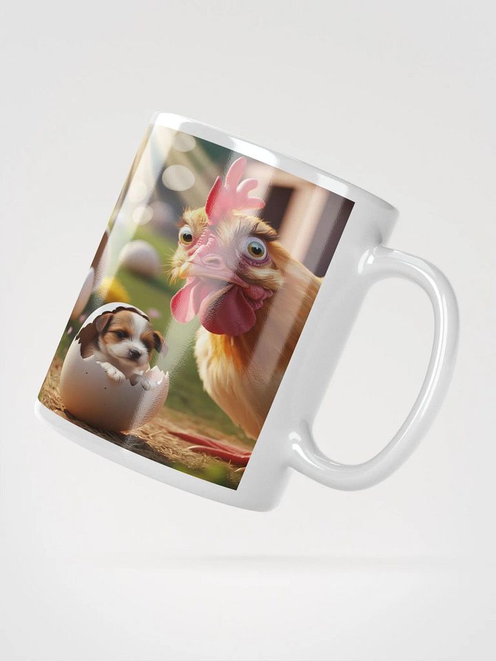 Shocked Chicken & Puppy Glossy White Mug product image (2)