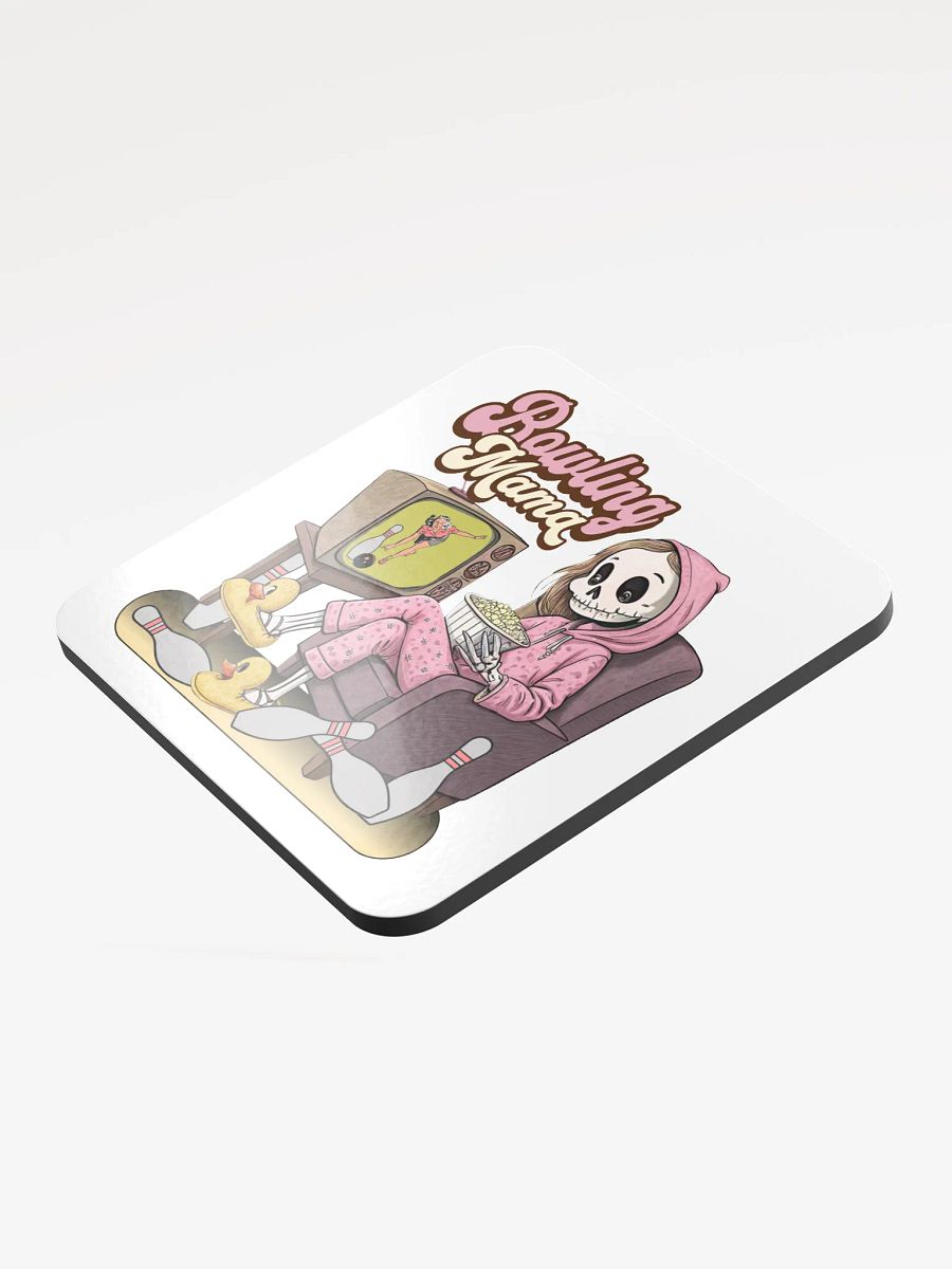 TV Bowling Mama Skeleton Night Glossed Cork Coaster product image (4)