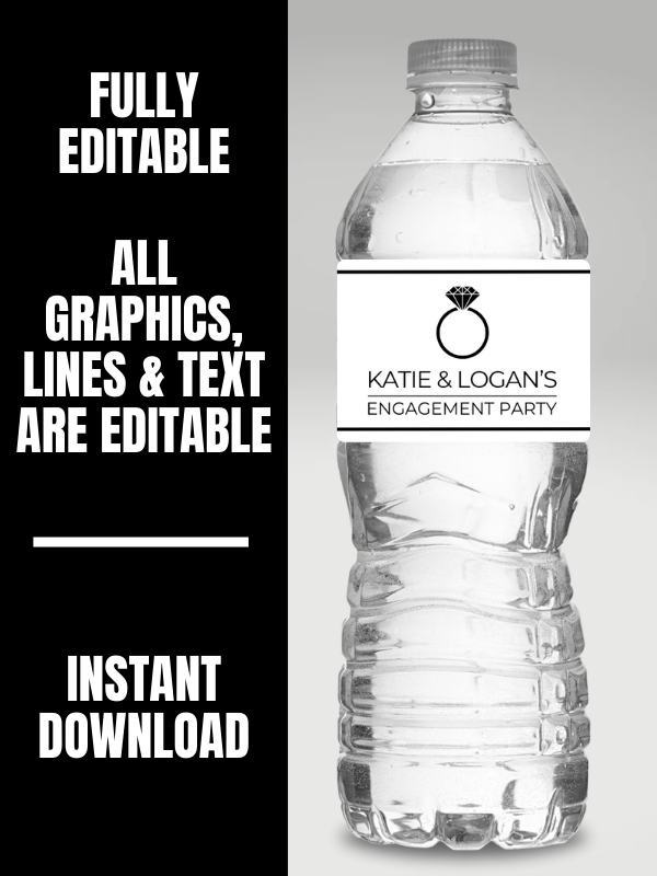 Wedding / Engagement Party Water Bottle Wrappers product image (6)