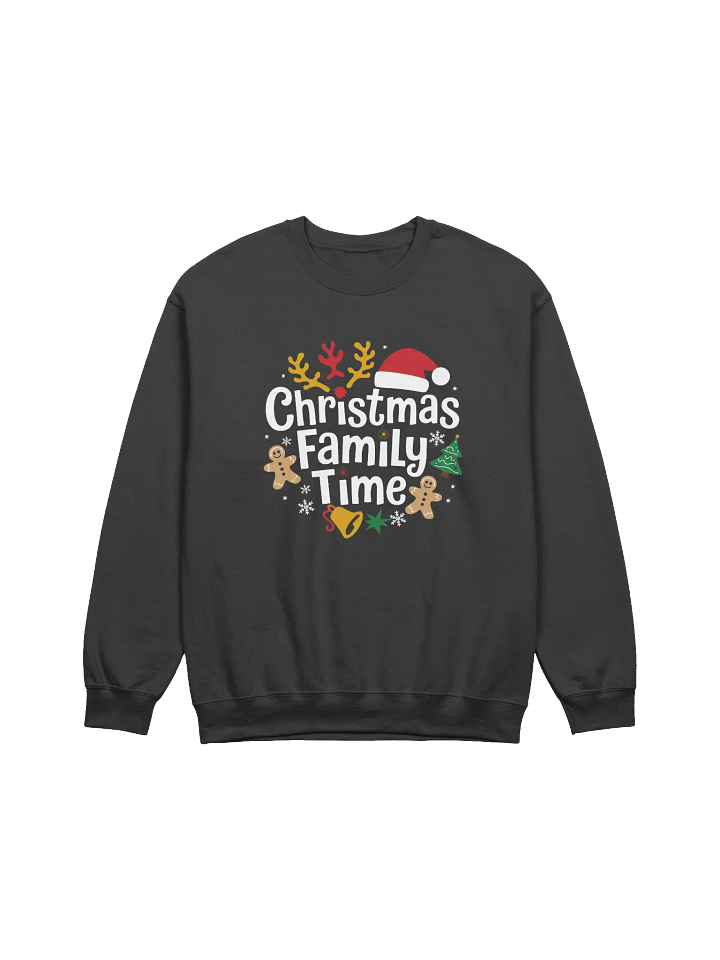Minimalist Winter Christmas Sweatshirt | Happy Family Time Crewneck product image (1)