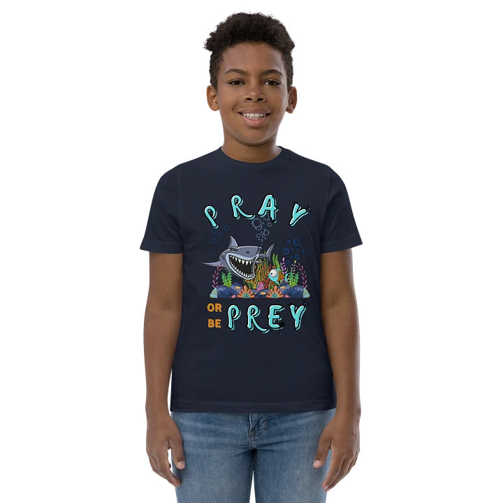 Pray Or Be Prey Funny Christian Kids T-Shirt product image (2)