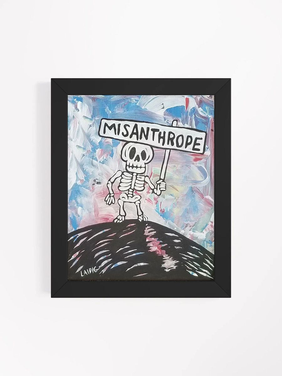 Misanthrope sign holding Mr. Bone Daddy framed print product image (10)