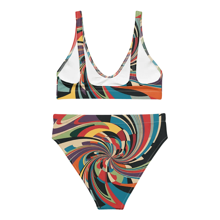 Abstract Lithographic Pattern Design High Waisted Bikini - V12 product image (1)