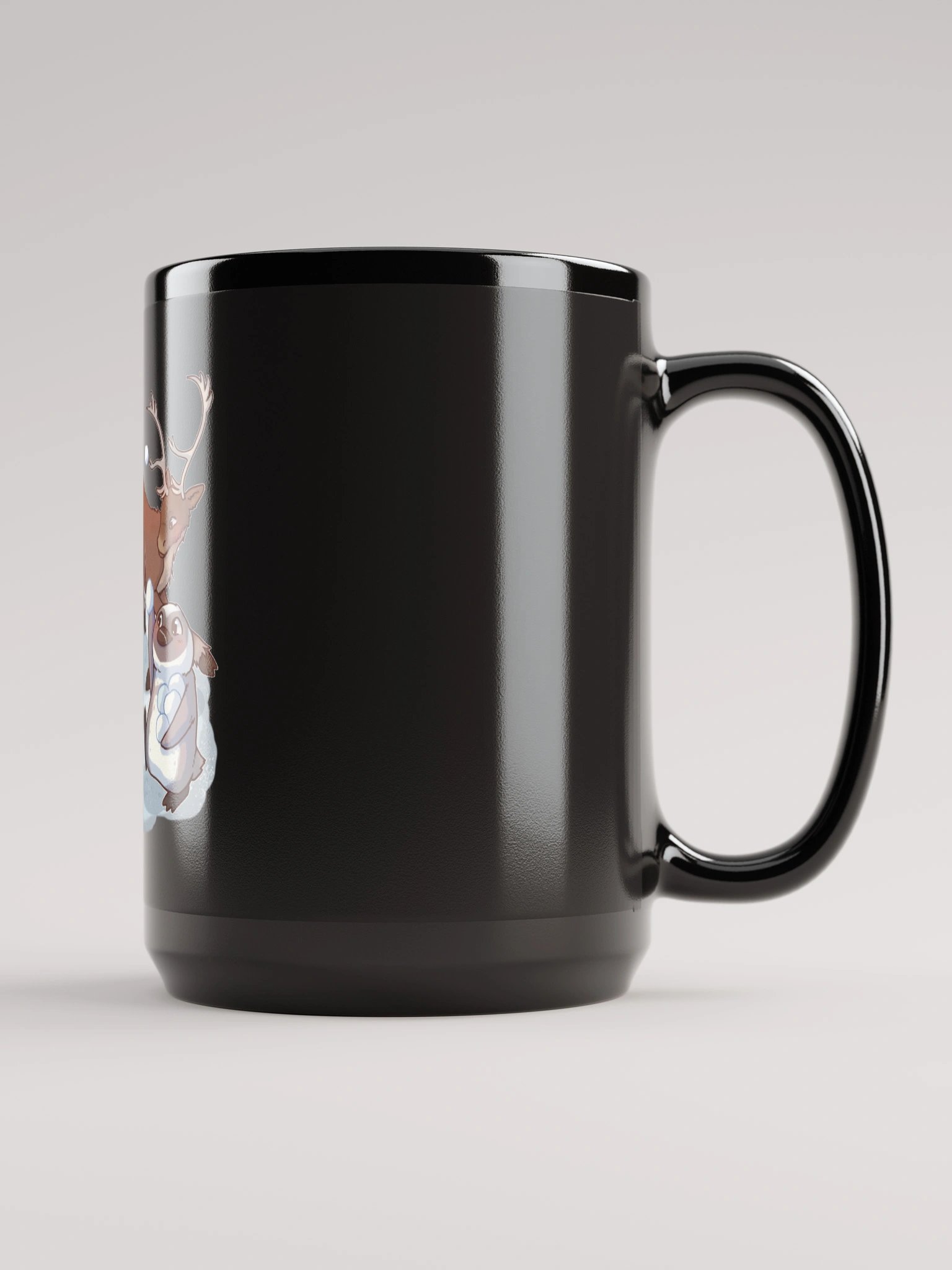 Black Glossy mug with center design product image (1)