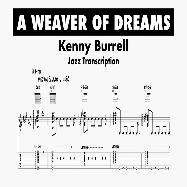 (Transcription PDF) A Weaver of Dreams - Kenny Burrell product image (1)