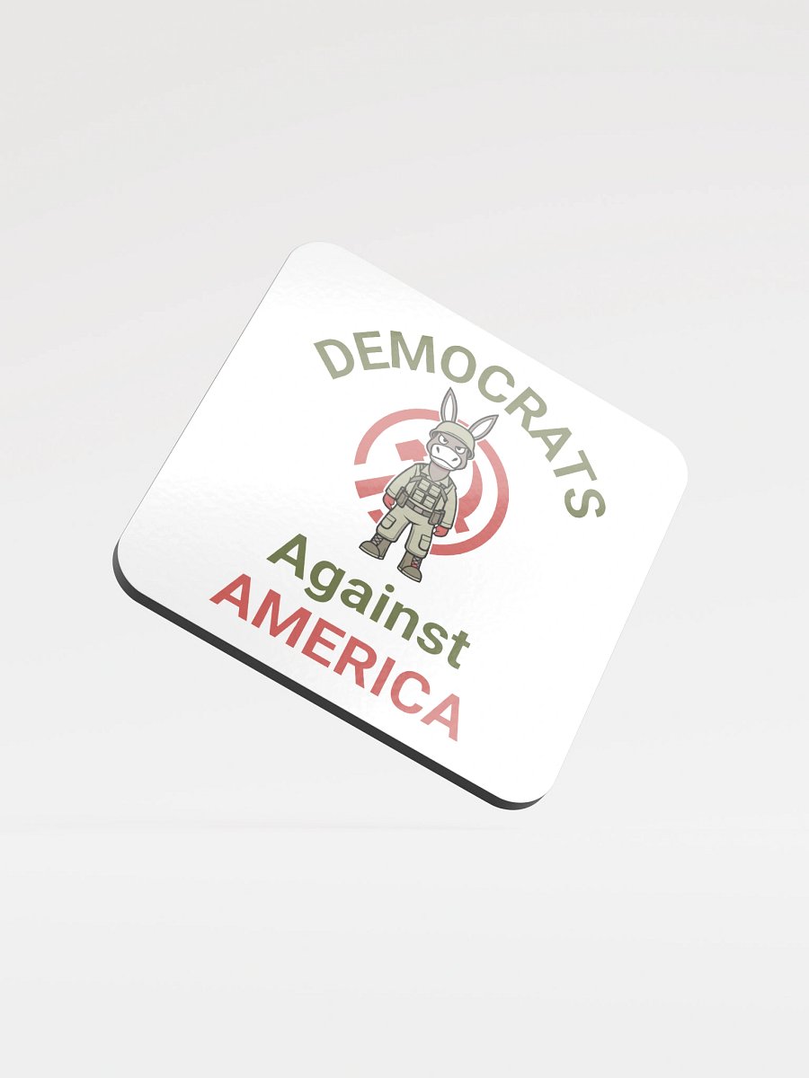 Democrats Against America - Combat Donkey glossed cork coasters product image (1)