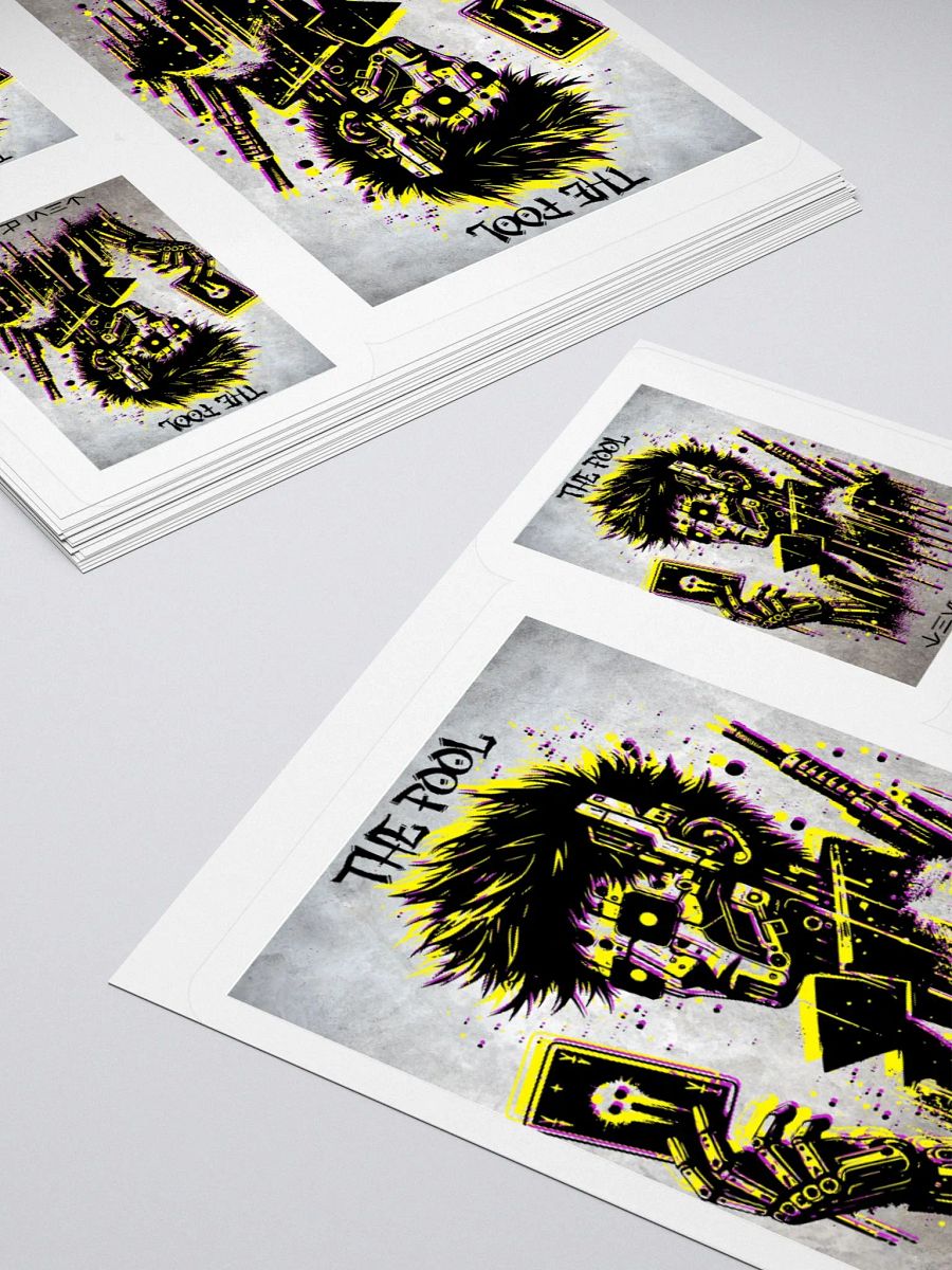 Cyberpunk Tarot Sticker – Futuristic "The Fool" Card with Punk Android & Neon Aesthetic – Sci-Fi Digital Art Decal for Laptops, Journals & More product image (12)