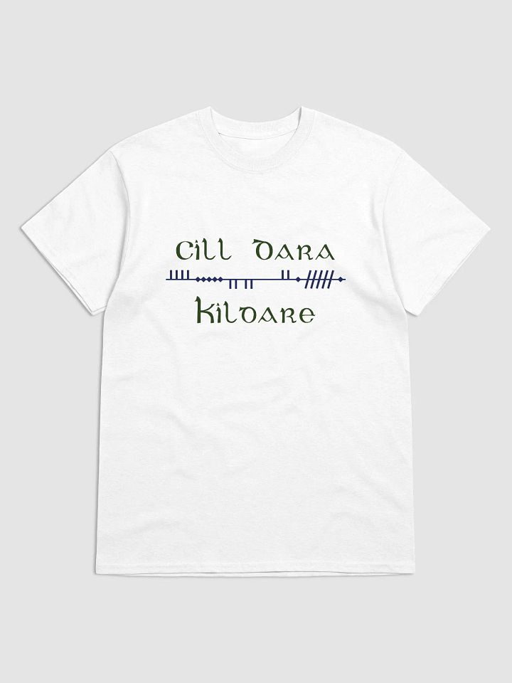 Kildare/Cill Dara Scholastic style Ogham white printed T-shirt product image (1)