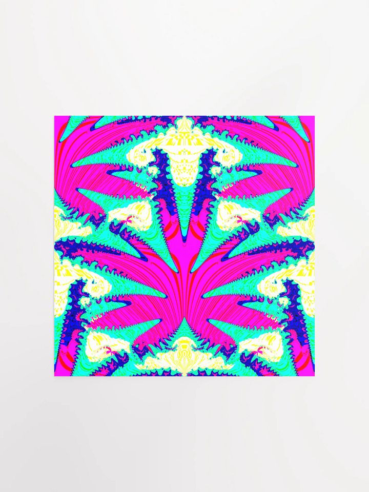 Clowny Cannabis Leaf Stoner Poster, Pink Blue Pot Leaf Print, Twisted Budz 420 Art product image (1)