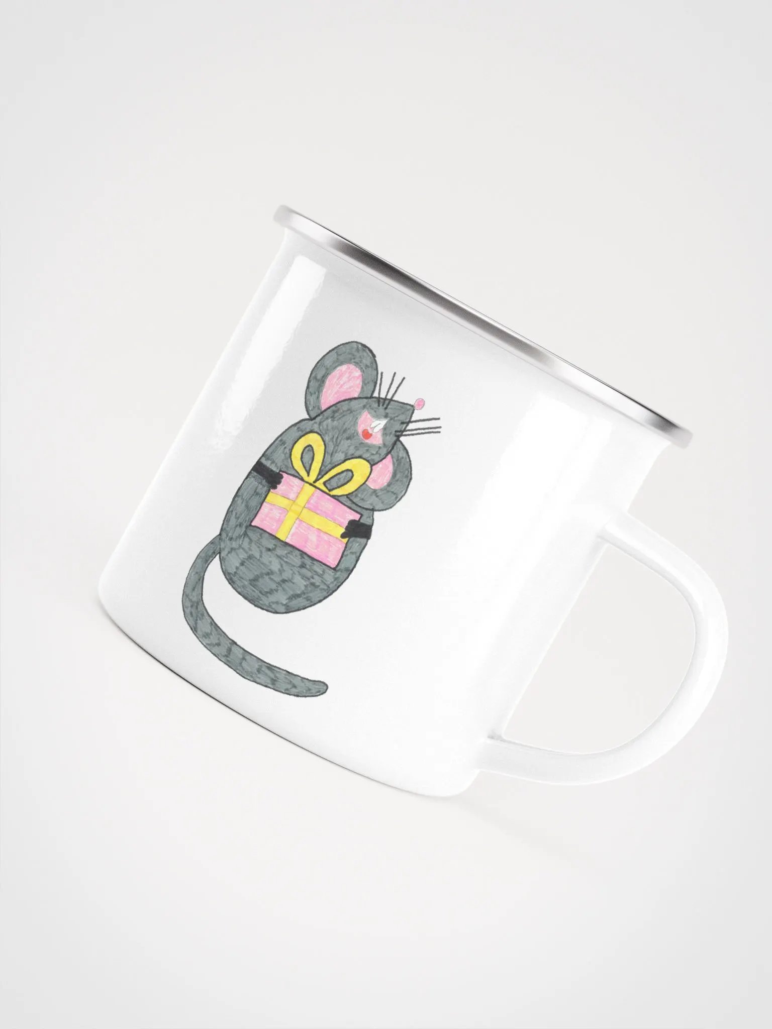 Present mouse enamel mug product image (5)