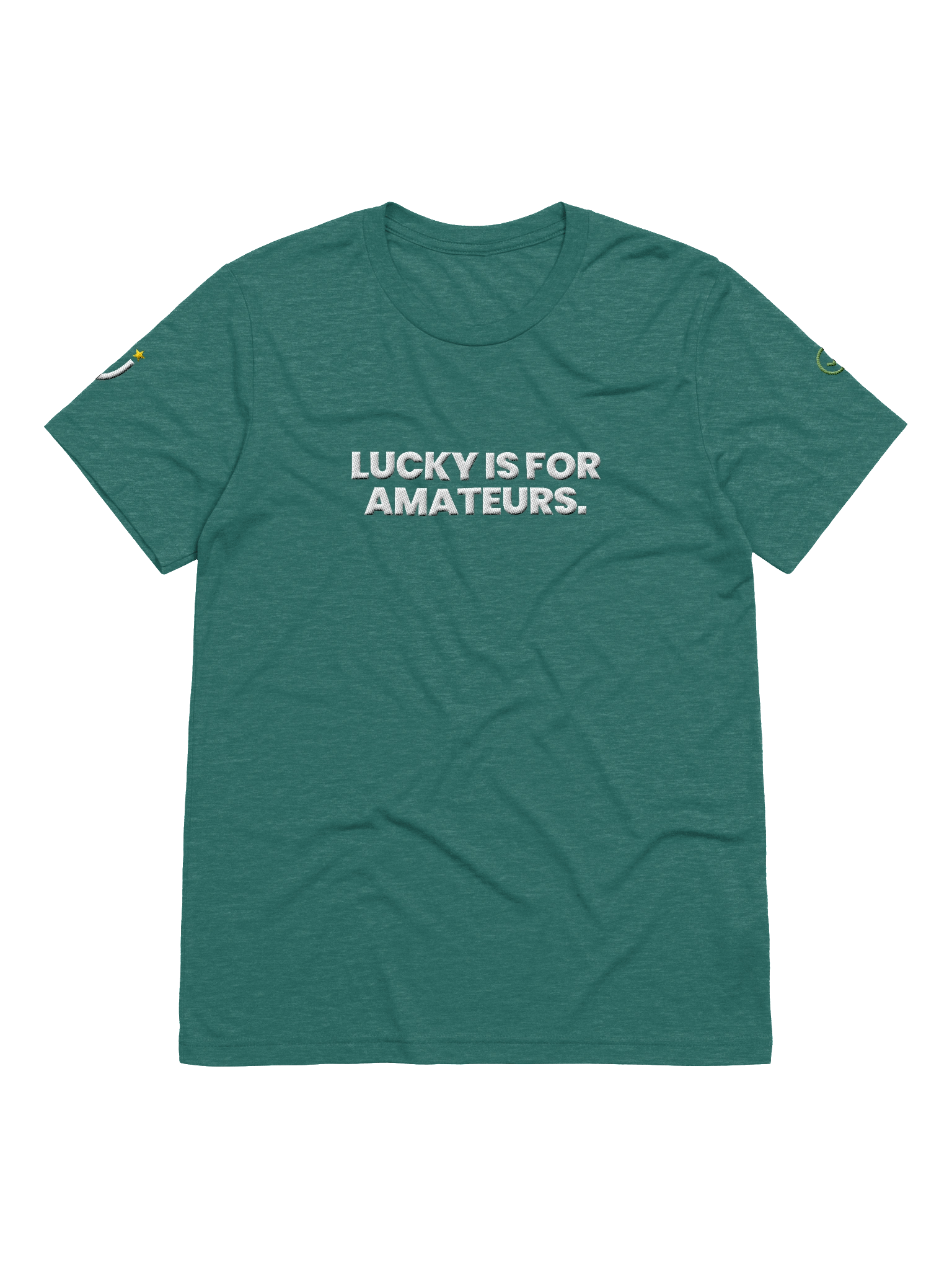 LUCKY IS FOR AMATEURS Teal Triblend Short Sleeve T-Shirt product image (5)