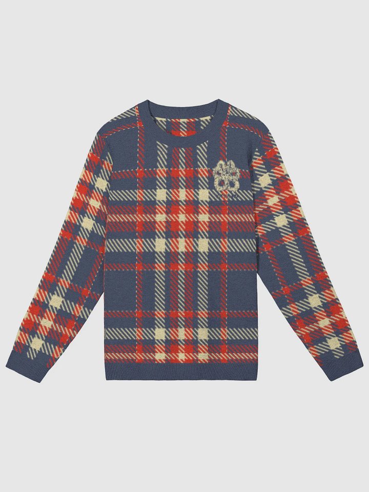 Plaid Classic blue red Knit Sweater product image (1)