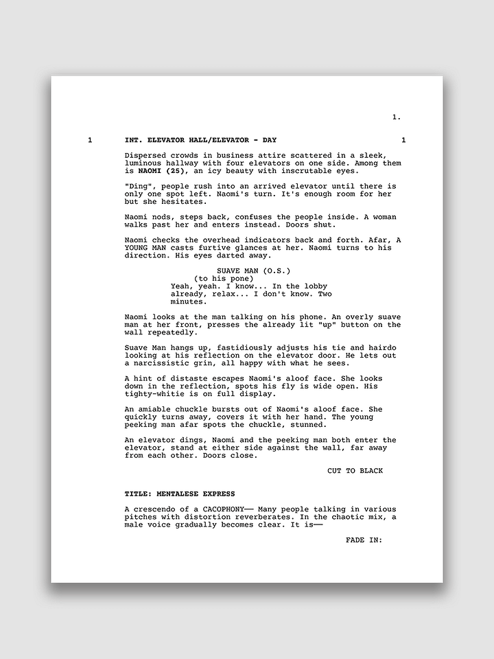 Mentalese Express Screenplay product image (2)
