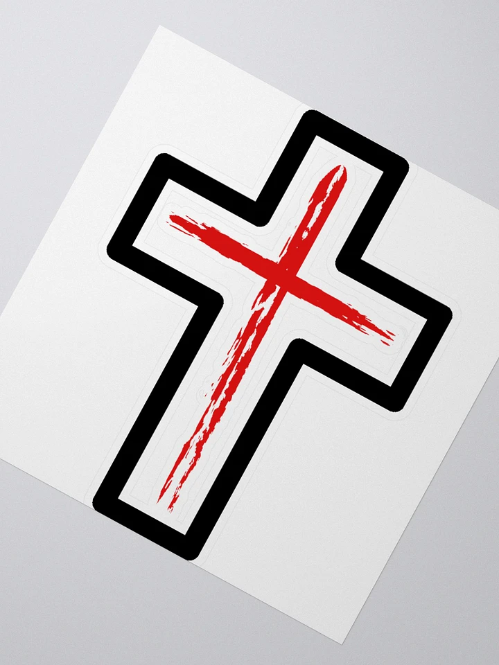 Red Cross With Boarder Sticker product image (1)