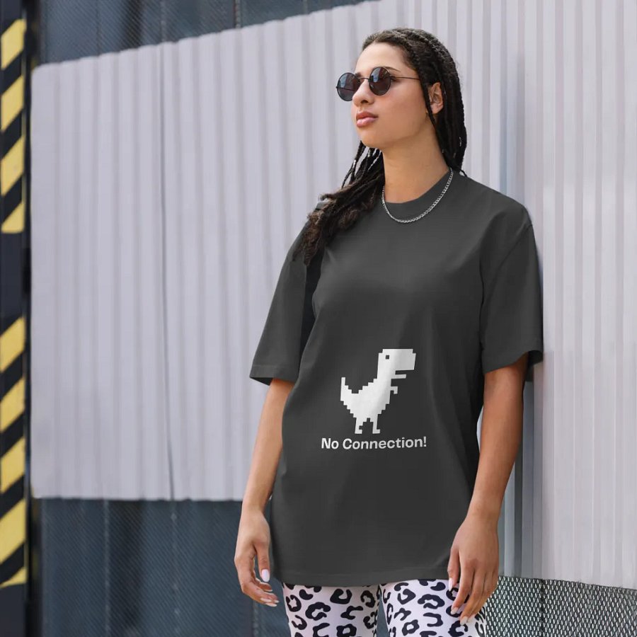 Vintage Pixel Dino Oversized Tee product image (8)
