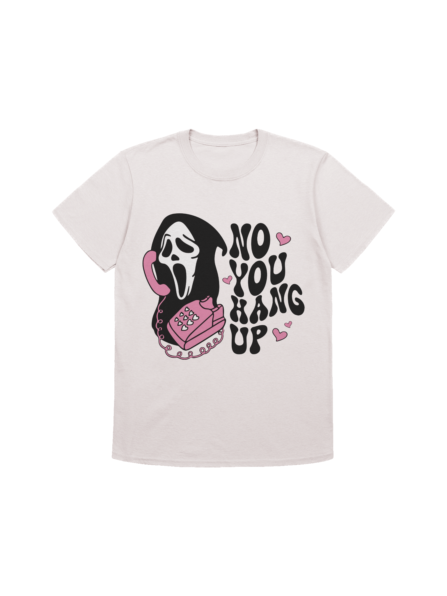 “No You Hang Up” Shirt – Ghost Face Horror Movie Inspired Graphic Tee | Spooky Cute Halloween Shirt product image (4)