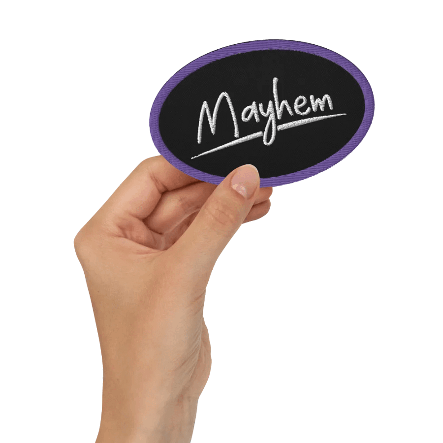 Mayhem Embroidered Patch (Oval) product image (2)